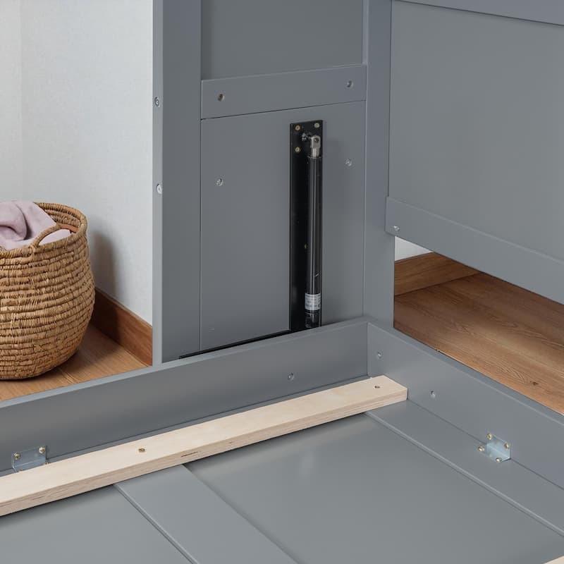 Queen Size Murphy Wall Bed with Storage Shelves and USB Ports, Space Saving Foldable Cabinet Bed