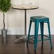 preview thumbnail 2 of 64, Backless Distressed Metal Indoor/Outdoor Counter Height Stool Dark Blue