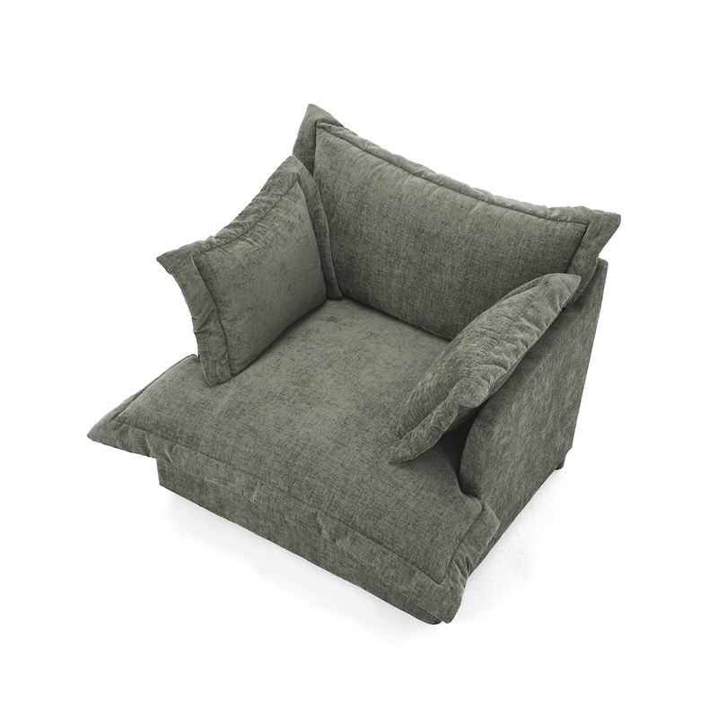 Double Layer Cushion Comfy Cloud Modular Sectional Sofa Couch Ottoman