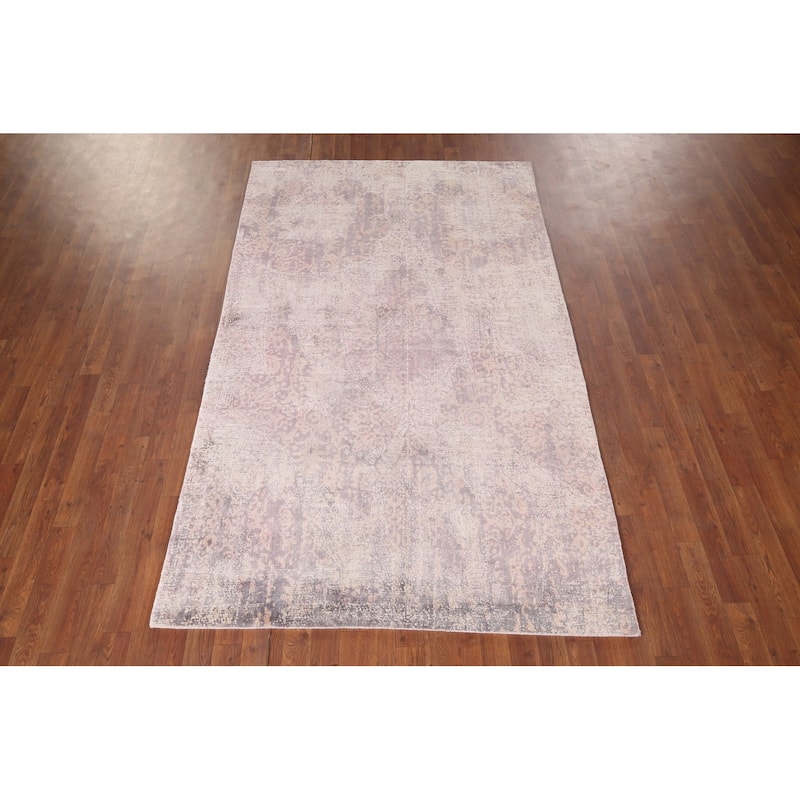 Contemporary Abstract Indian Area Rug Hand-Knotted Wool Carpet - 4'9"x 7'11"
