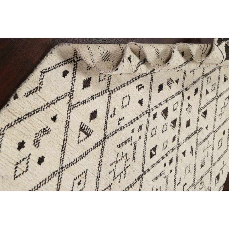 Tribal Vegetable Dye Moroccan Berber Oriental Wool Area Rug Handmade - 5'7" x 9'0"