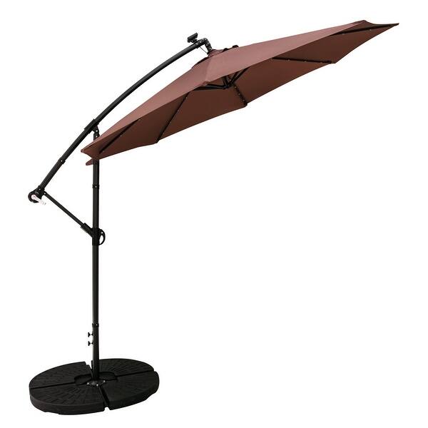 Shop Black Friday Deals On Ainfox 10ft Solar Offset Hanging Patio Umbrella Base Not Included Overstock 31727510