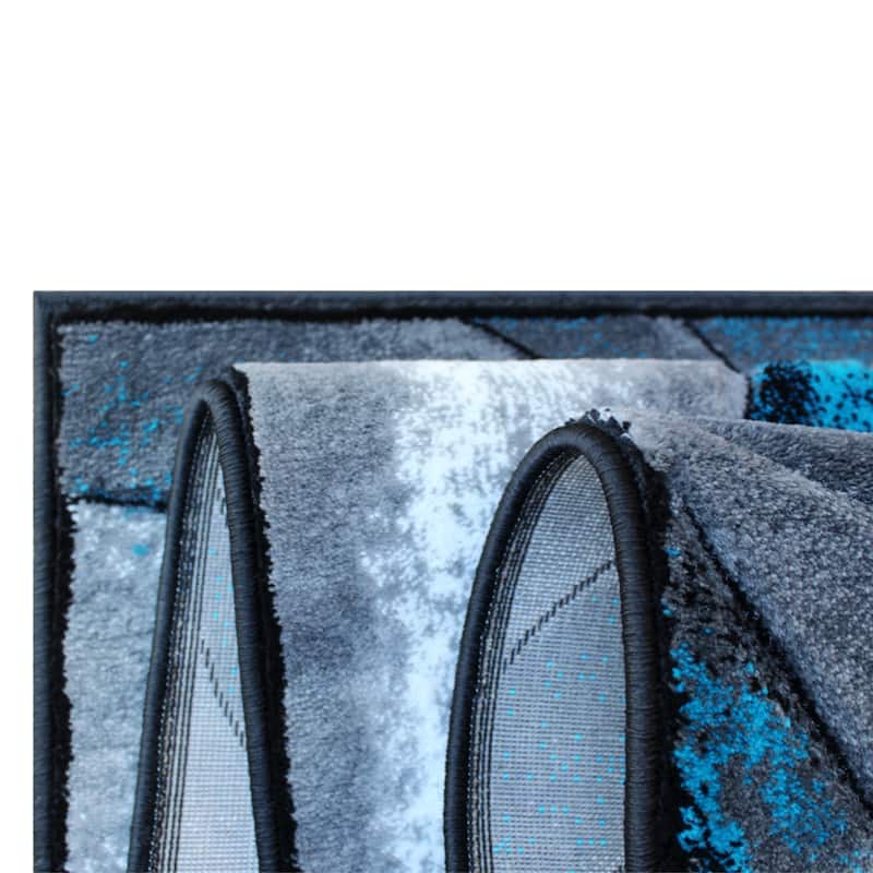 Modern Ocean Wave Design Olefin Indoor Area Rug