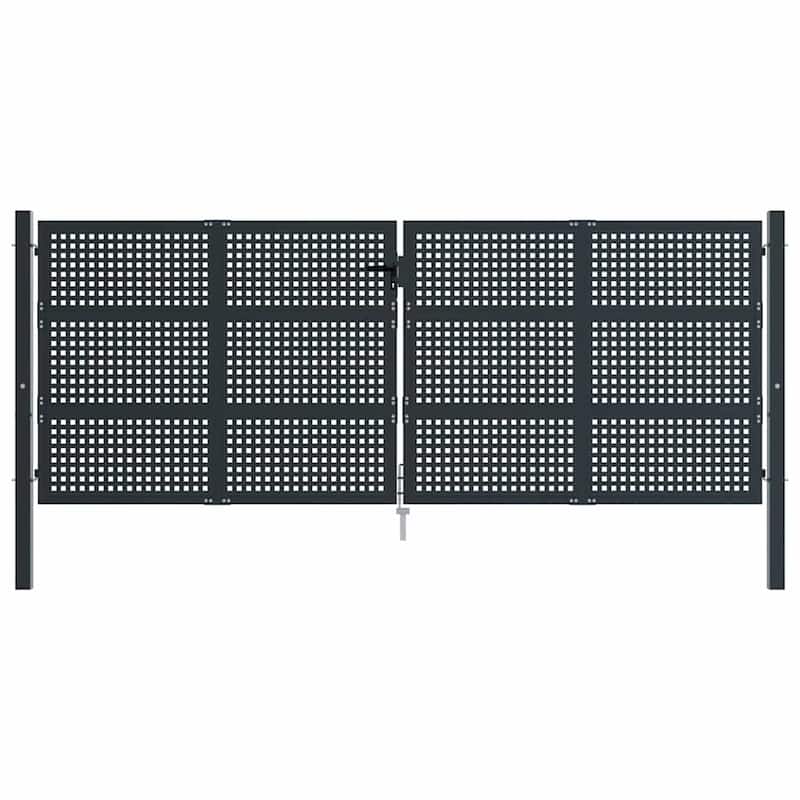 vidaXL Garden Gate Anthracite 157.5x59.1" Steel - 157.5 x 78.7"
