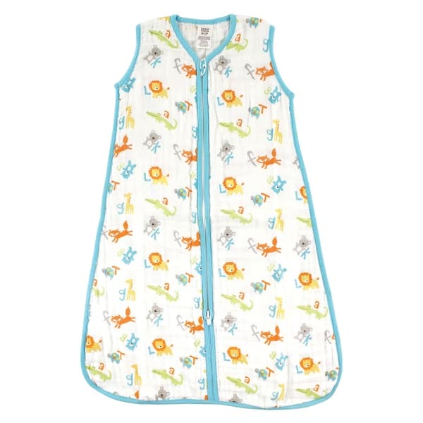 slide 1 of 1, Luvable Friends Baby Sleeveless Muslin Cotton Sleeping Bag, Sack, Blanket, Abc Muslin 12-18 Months - Abc Muslin