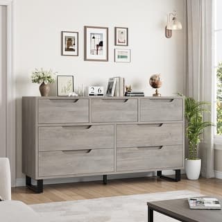 Dresser for Bedroom, Freestanding Horizontal Drawer with Storage, Wooden Closet Chest Storage