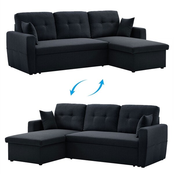 Shop 3-Seater Sofa-Bed with Storage, Convertible Sectional ...