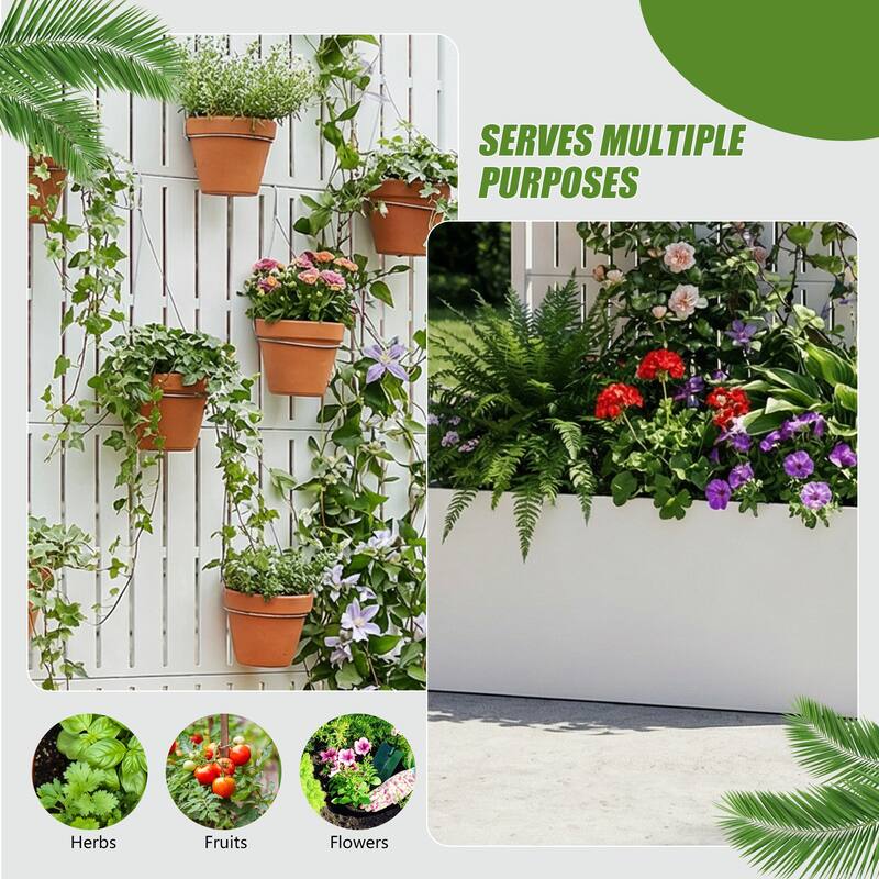 Raised Garden Bed Planter with Trellis Movable Planter Box with Lockable Wheels