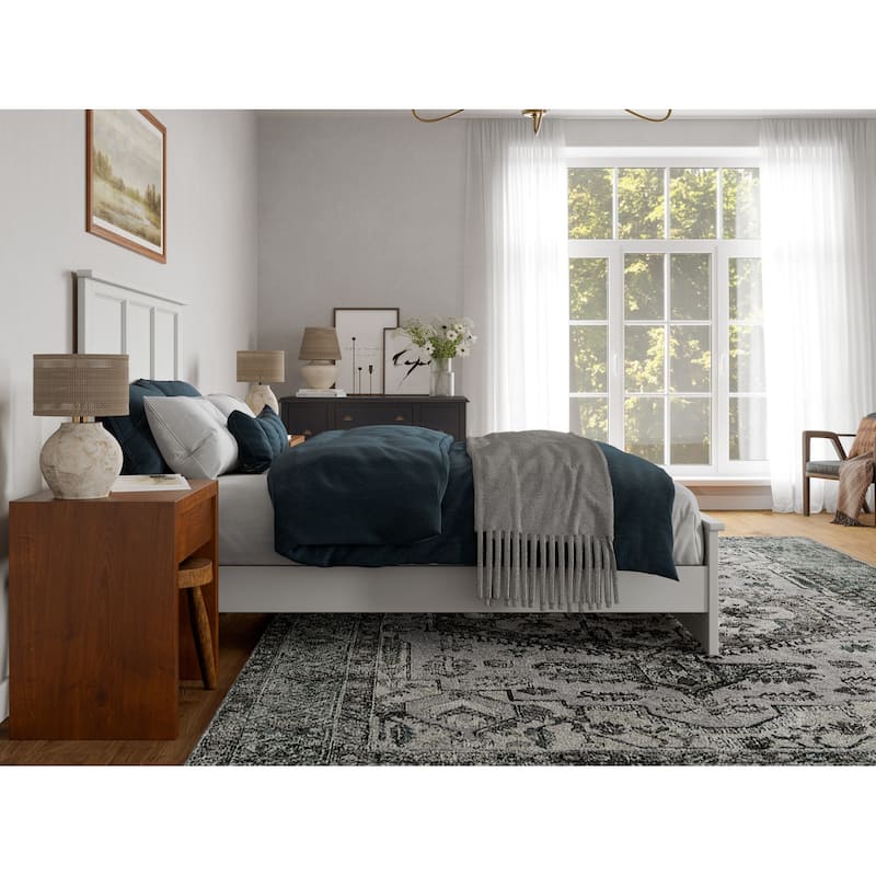 Charlotte Solid Wood Low Profile Platform Bed with Matching Footboard