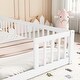 preview thumbnail 6 of 8, Double Twin Floor Bed with Guardrails and Fence , Compact Design for Safe and Sound Sleep