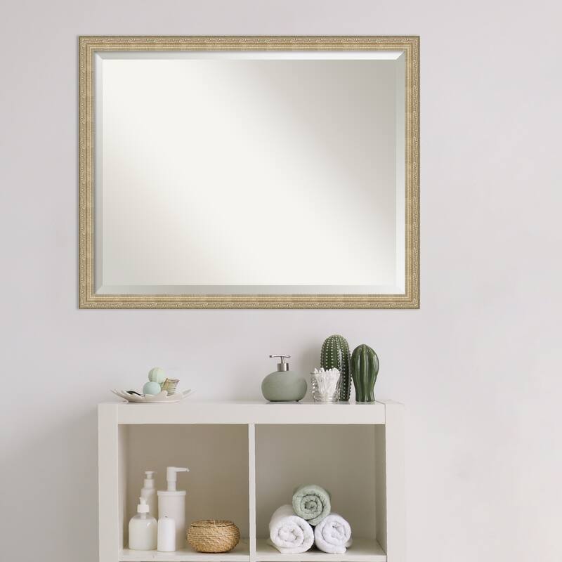 Beveled Bathroom Wall Mirror - Paris Champagne Frame - Paris Champagne