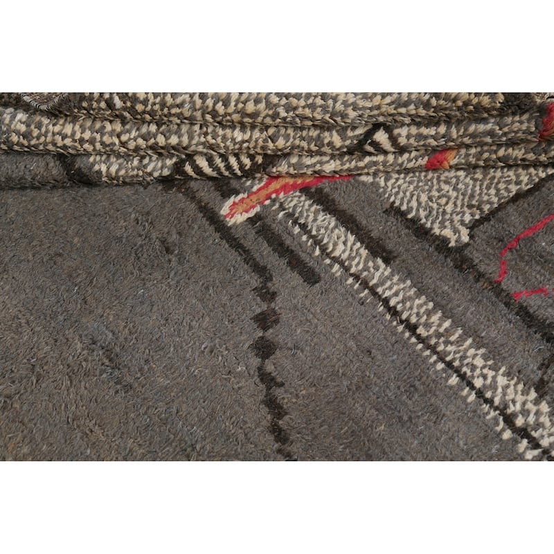 Abstract Contemporary Moroccan Oriental Area Rug Handmade Wool Carpet - 8'9" x 11'11"