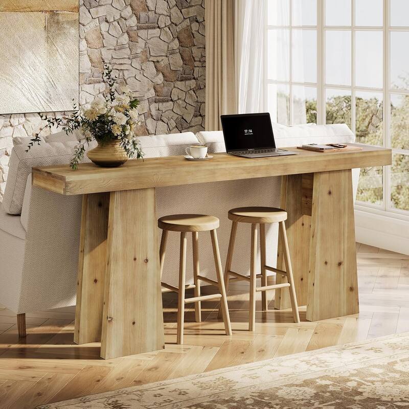 70.9" Extra Long Solid Wood Console/Entryway Table, Farmhouse Sofa Table Behind Couch for Living Room, Hallway, Foyer, Entrance