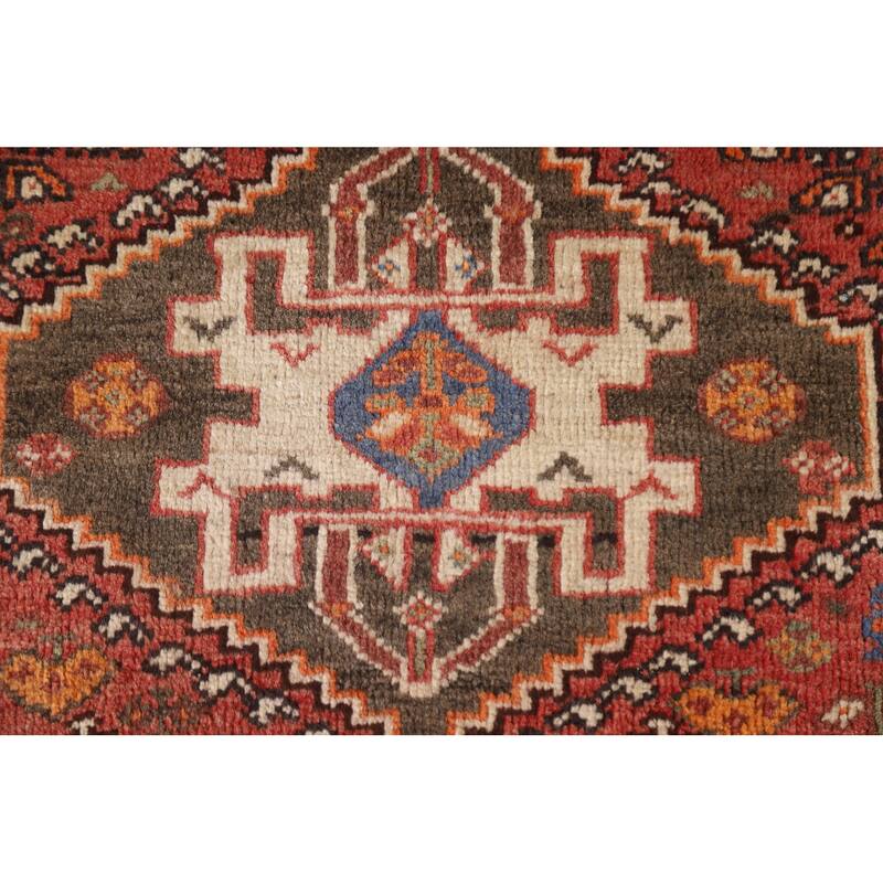 Hand Knotted Oriental 100% Wool Carpet Traditional Tribal Red Abadeh Area Rug - 5' 0'' X 3' 7''