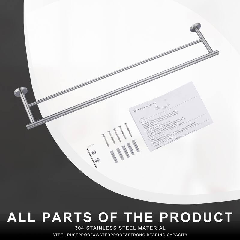 WOWOW Wall Mounted Stainless Steel Double Towel Bar