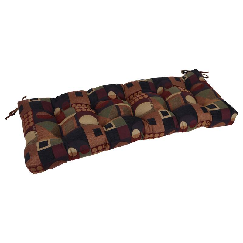 42-inch by 19-inch Tufted Jacquard Chenille Loveseat Cushion - 51 x 19 - Kaleidoscope