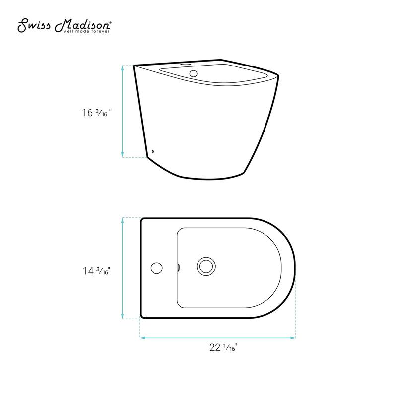 Angers Bidet - 22" x 14" 15.5"