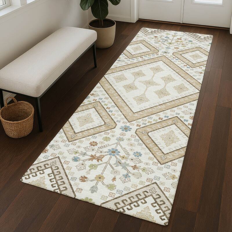 Machine Washable Indoor/ Outdoor Boho Milli Chantille Rug