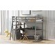 preview thumbnail 5 of 7, Twin Size Pine Loft Bed with Desk, Shelves, Drawers, and Safety Guardrails