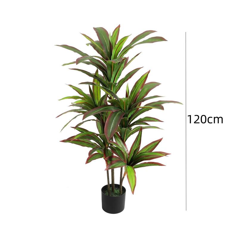 Red Edge Artificial Faux Yucca Dracaena Plant for Home Office Living Room Decor