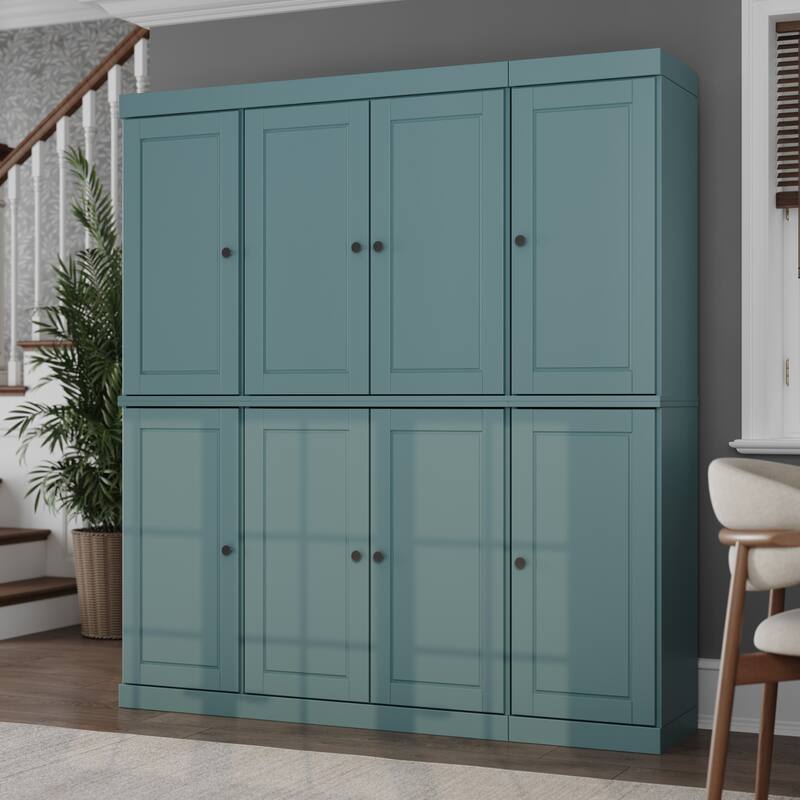 Palace Imports 100% Solid Wood Pantry Cabinet, Raised Panel Doors, 2 Drawers, Adjustable Shelves, 65" Wide, 71.5" Tall