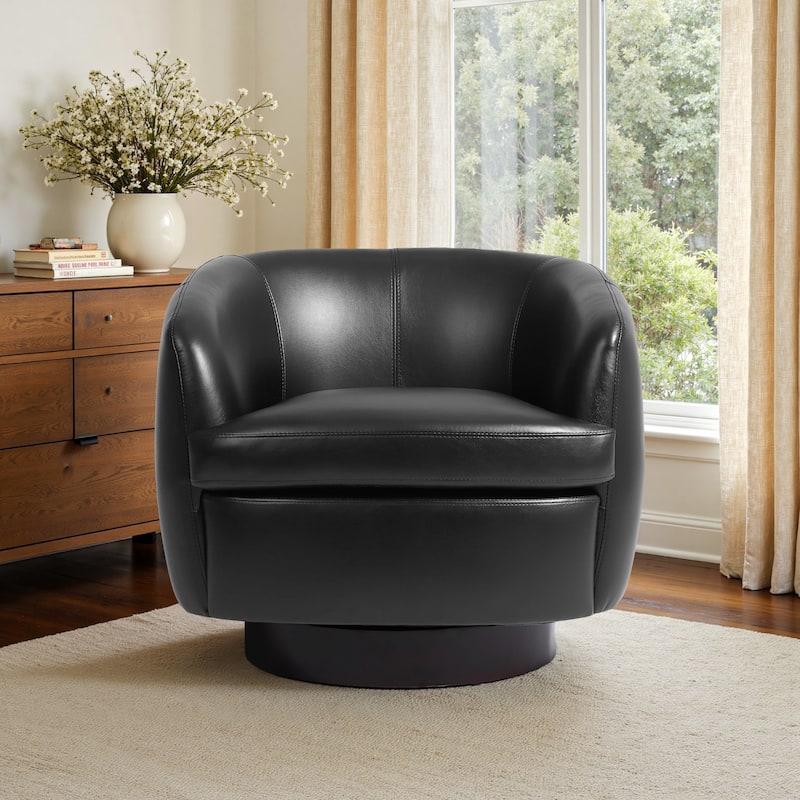 Upholstered Swivel Barrel Chair