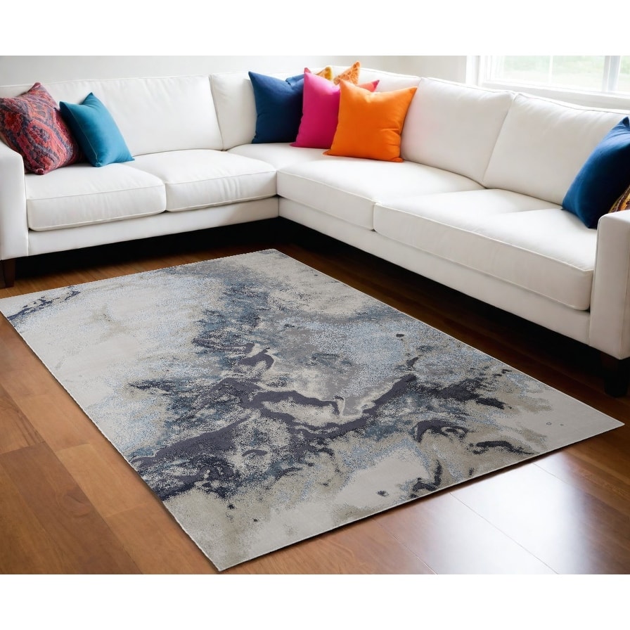 Zokod Abstract Stain Resistant Area Rug By HomeRoots - 8' x 10'