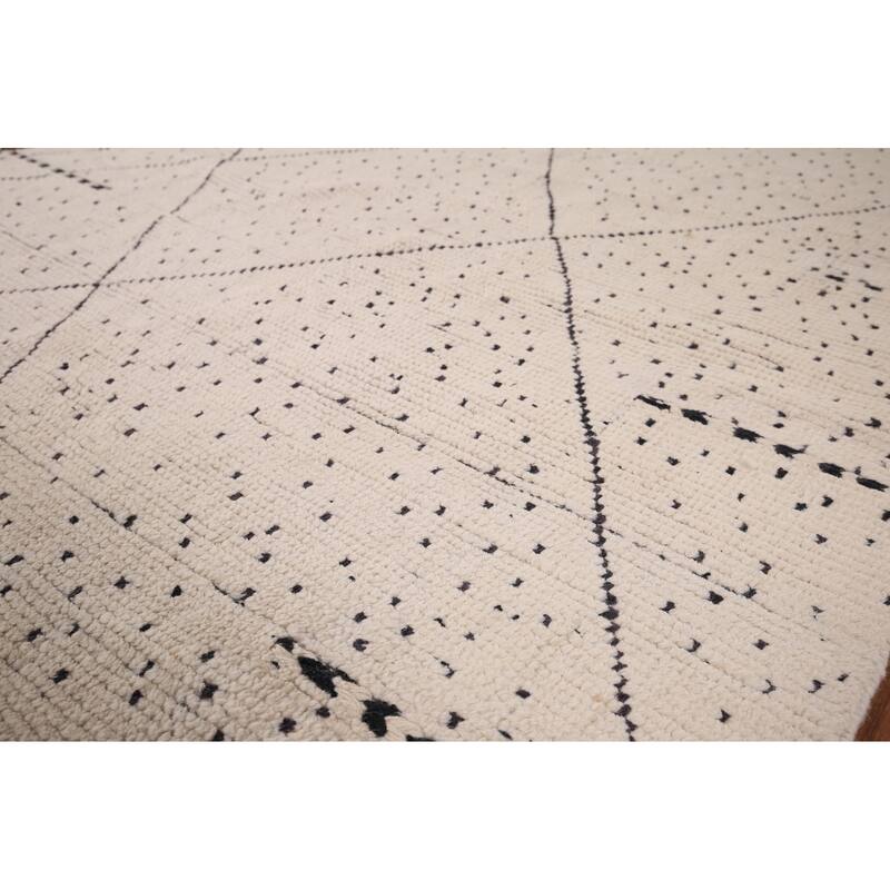 Striped Moroccan Area Rug Handmade Wool Carpet - 5'8" x 9'8"