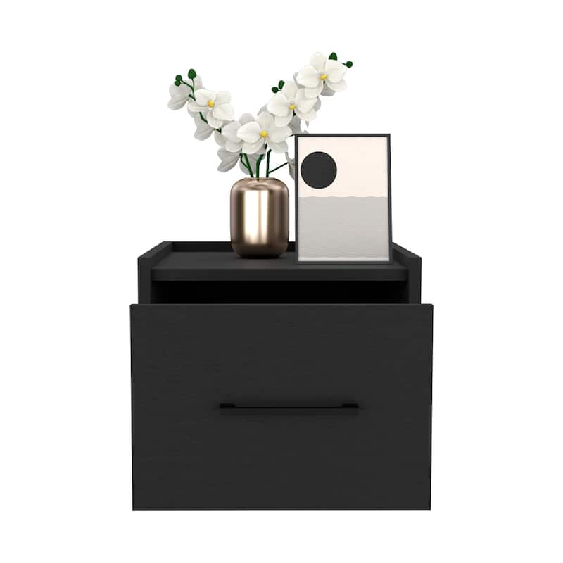 Floating Nightstand Calion, Bedroom, White,High quality and durable