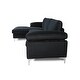preview thumbnail 5 of 5, Velvet Left Hand Facing Sectional Sofa with Removable Cushions for Living Room, Black