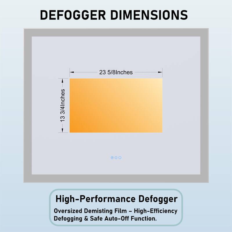 48 x 40 Inch Frameless LED Bathroom Mirror, Smart Mirror