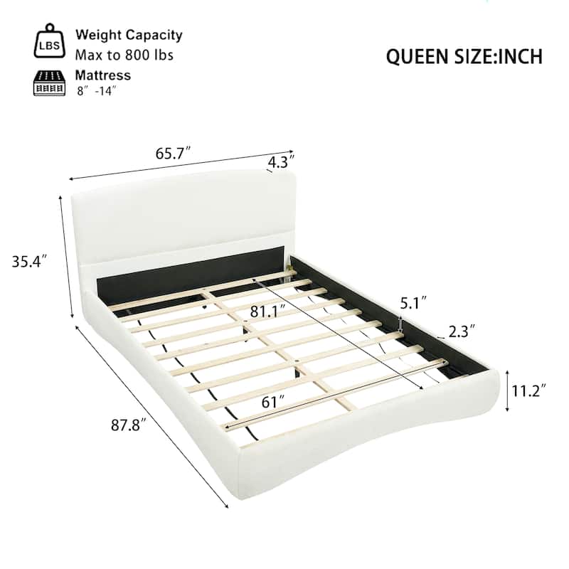 Christopher Knight Home - Lunera Modern Upholstered Bed with Smart Ambient Lighting