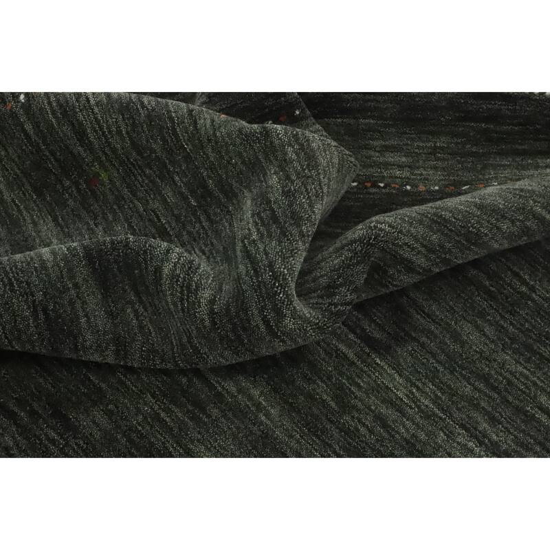 Hand Knotted Oriental 100% Wool Carpet Tribal Animal Pictorial Green Gabbeh Area Rug - 6' 2'' X 6' 1''