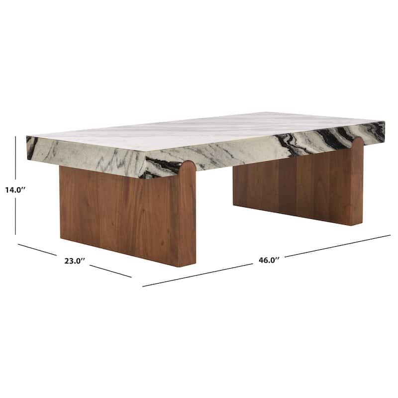 SAFAVIEH Couture Ellebeth Marble Top Coffee Table - 46"W x 23"D x 14"H