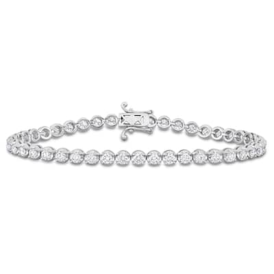 3 3/4ct TW Lab Grown Diamond Bracelet 14k White Gold
