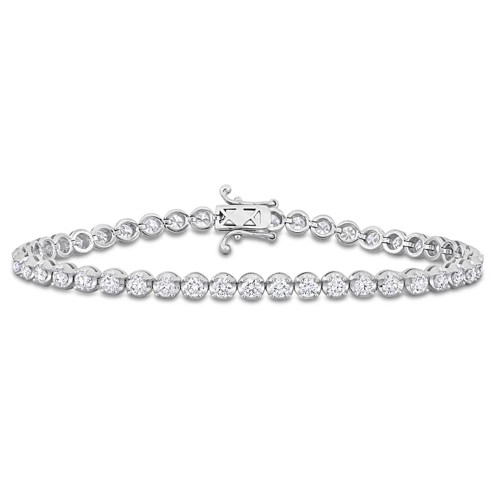 Miadora 3 3/4ct TW Lab Grown Diamond Bracelet 14k White Gold