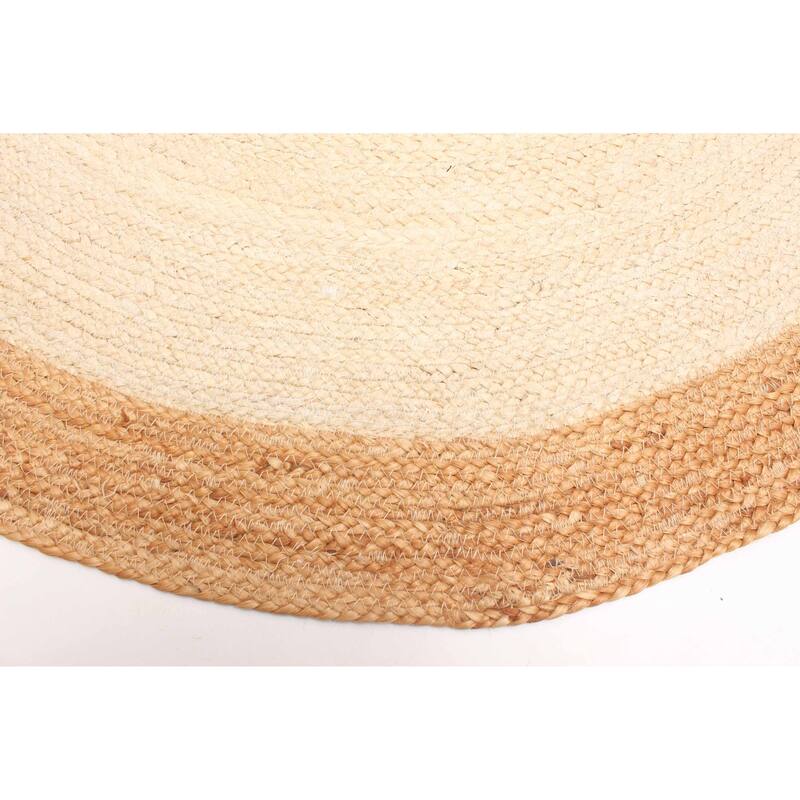 ECARPETGALLERY Braided Weave Palas Denizli Cream Jute Rug - 3'11 x 3'11