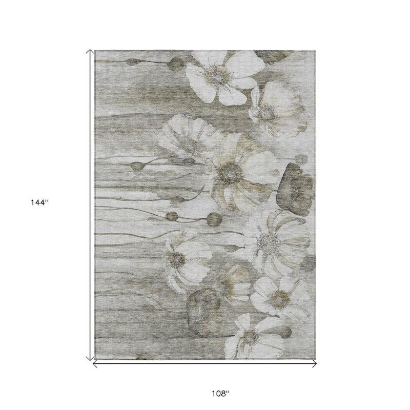 HomeRoots Floral Transitional Rectangle Outdoor Rug