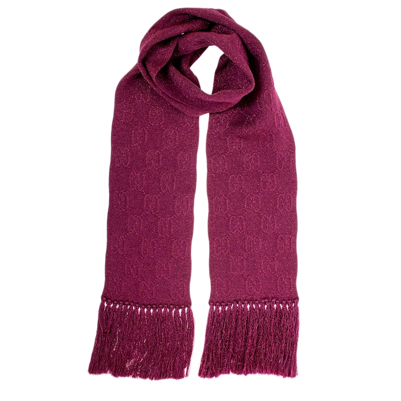 Gucci Jacquard Lamé Scarf - Fuchsia
