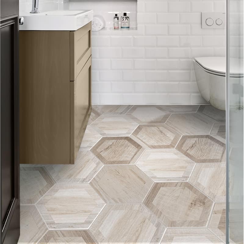 Apollo tile 10" x 10" Woodnote Matte Beige Porcelain Tile (10.43 sq ft/case) - 20 Pack