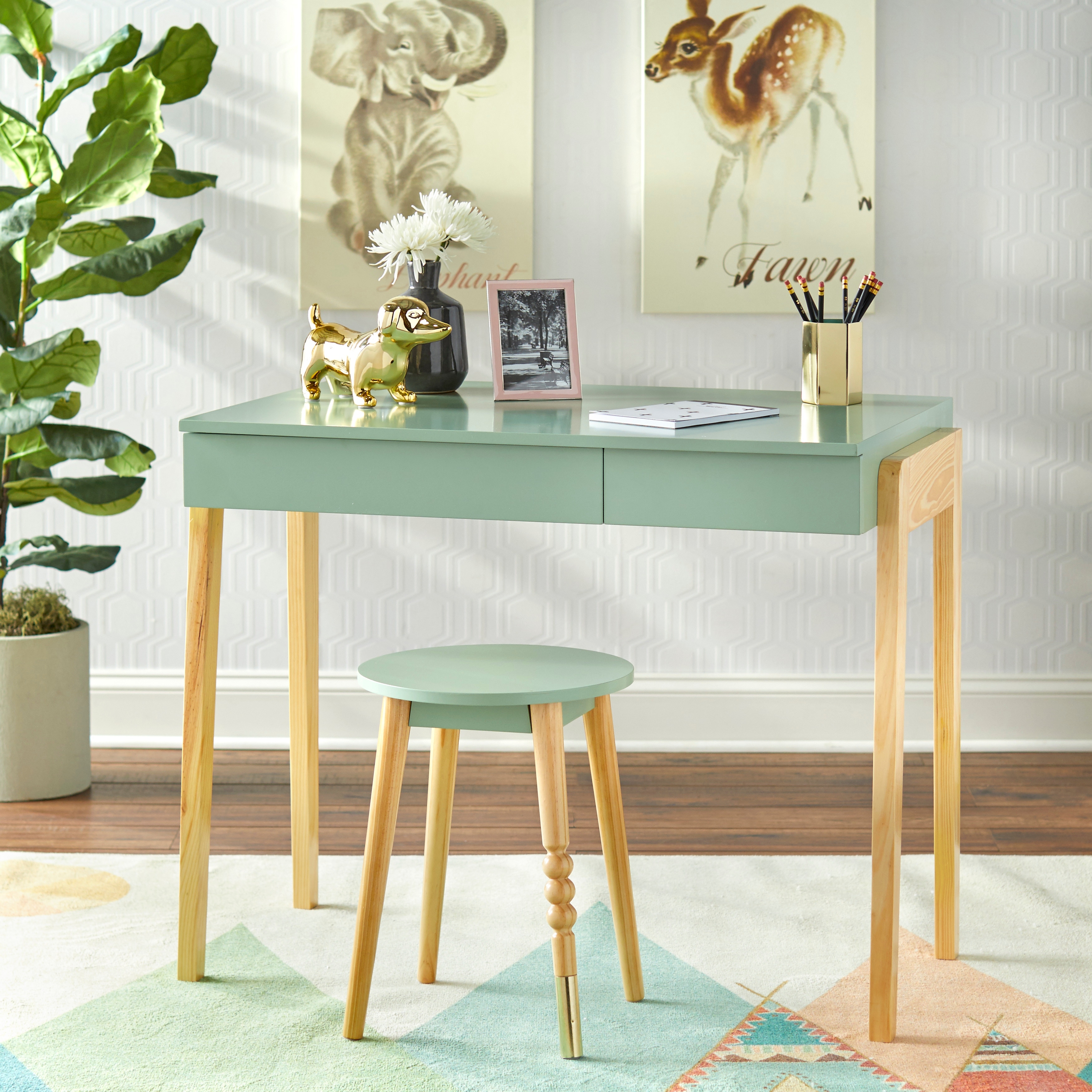 Simple Living Riley Desk and Stool Set