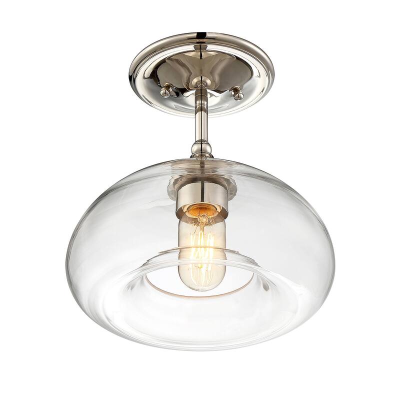 Bellevue Single Light 11" Wide Semi-Flush Ceiling Fixture