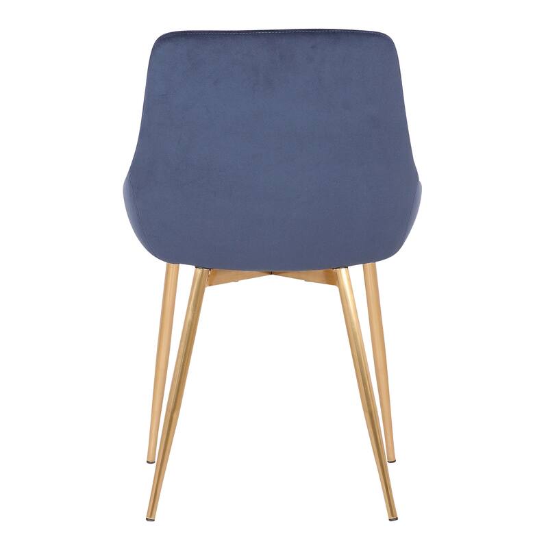 Modern Velvet Upholstered Dining Chair Accent Chair with Metal Legs