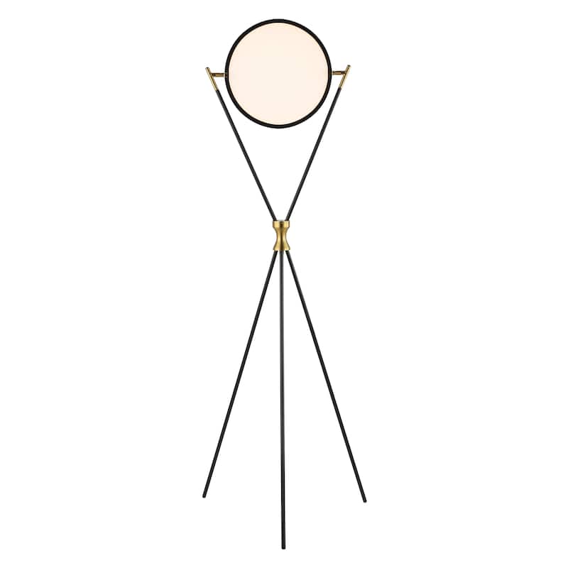 SAFAVIEH Lighting Earlene 61-inch Tripod Floor Lamp - 22 In. W x 22 In. D x 61 In. H - Black/Gold - 22Wx22Dx61H