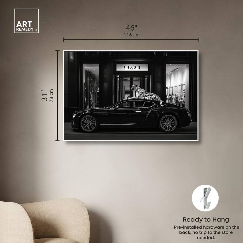 Cheetah and Sports Car Store Canvas by Art Remedy