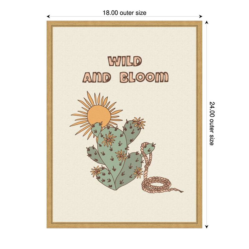 Wild a Bloom by Olena Kovalova Framed Canvas Wall Art Print - 18 x 24 in