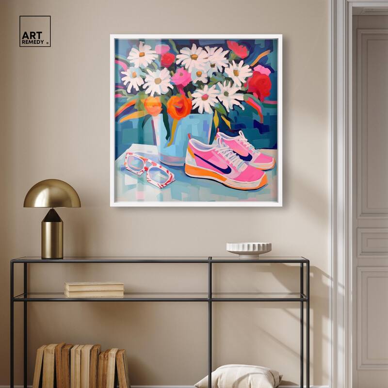 Whimsical Sneakers Flower Vase Shadowbox by Art Remedy