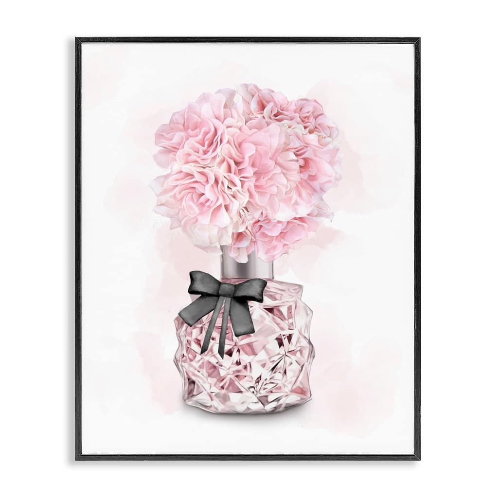 Stupell Pink Flower Perfume Glam Fashion Design Framed Giclee Texturized Art by Ziwei Li