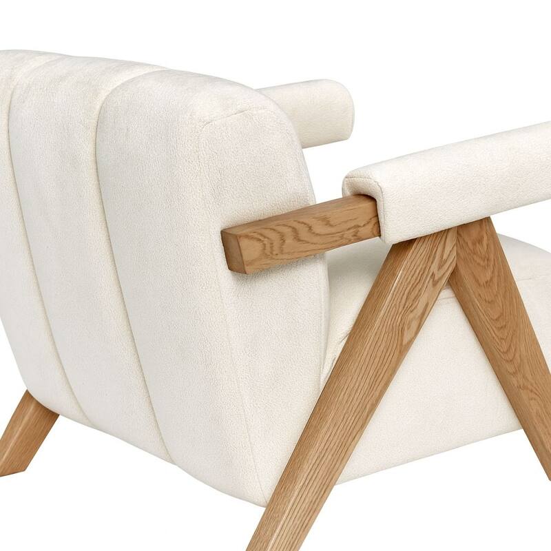 Vista Boucle Accent Chair Mid Century Modern Plush Comfortable Seating