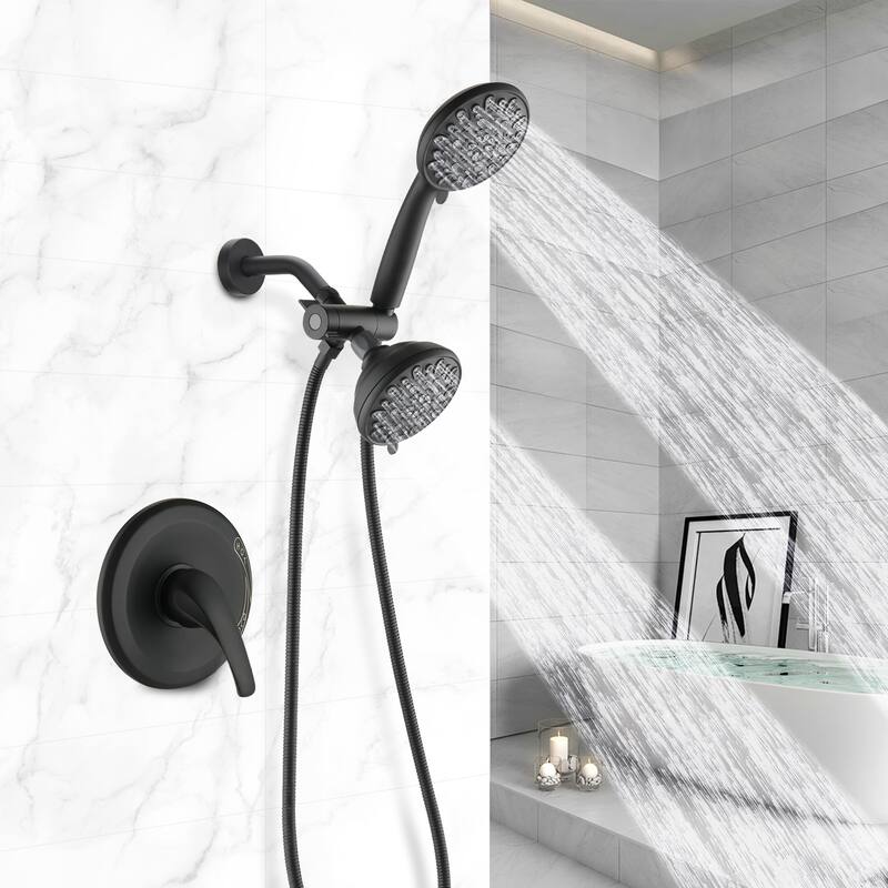 YASINU Dual 2 in 1 Shower Faucet Set with Valve Shower System Kit